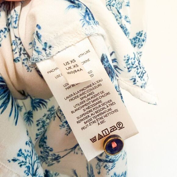 Anthropologie Maeve Jungle Print Short Sleeve Button Down Size XS - Picture 8 of 9